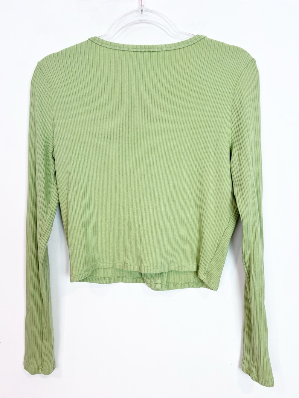 REFORMATION JEANS GREEN RIBBED BUTTON FRONT SHIRT WOMENS SZ XL - Picture 3 of 8